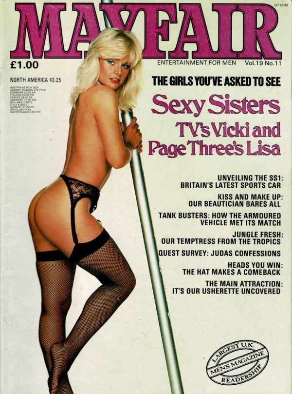 MAYFAIR UK MAGAZINE VOL  19 NO 11 1984 VICKI SCOTT