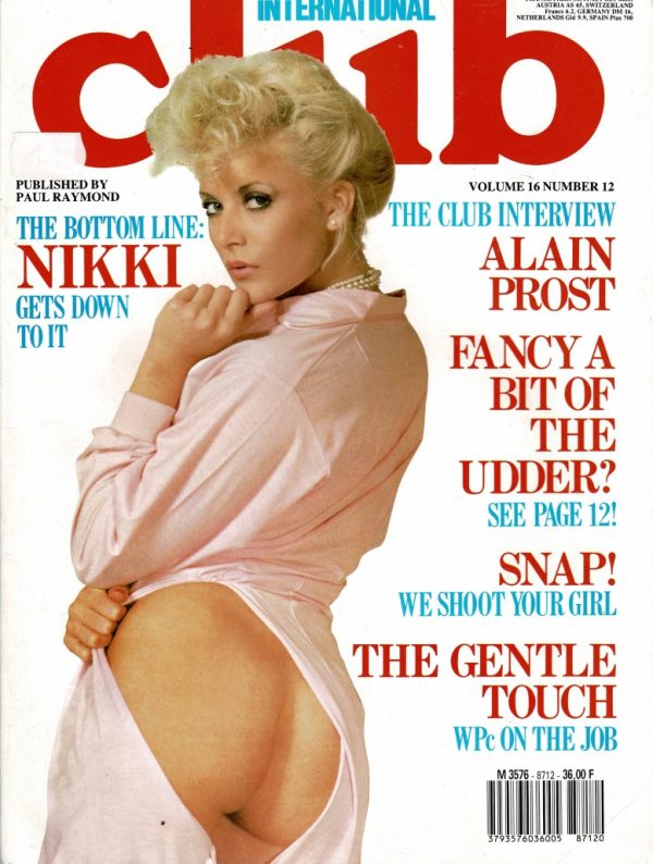 CLUB INTERNATIONAL UK MAGAZINE VOL 16 NO 12 1987 NIKKI DOWNEY